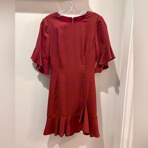 GIANNI BINI Rust ruffle dress